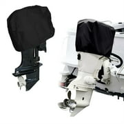 BAGUER Waterproof 210D Heavy Duty Boat Outboard Motor Cover with Draw Cord Closure 15HP